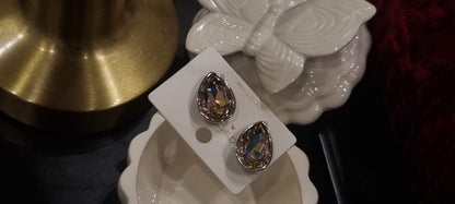 Korean glass stone earrings.