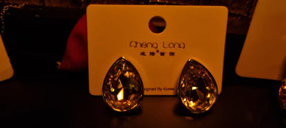 Korean glass stone earrings.