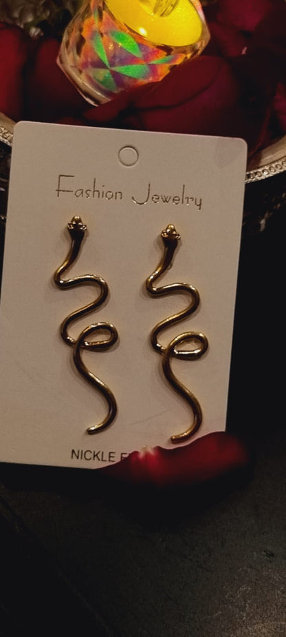 Golden Snake earrings.